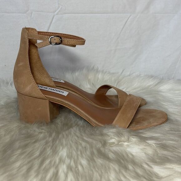 Steve Madden Irenee Tan Suede Ankle Strap Sandals Sz 8 - Picture 5 of 8